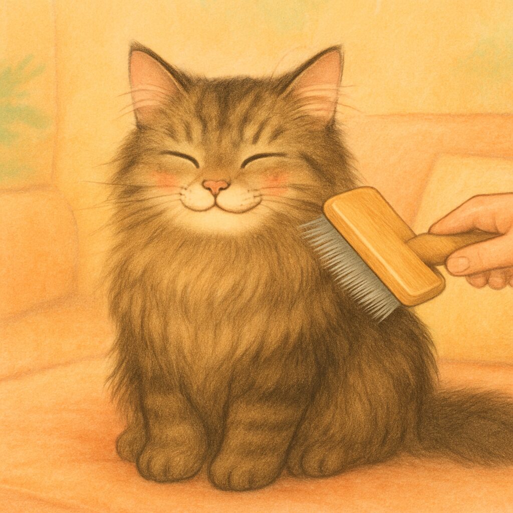 猫のブラッシング