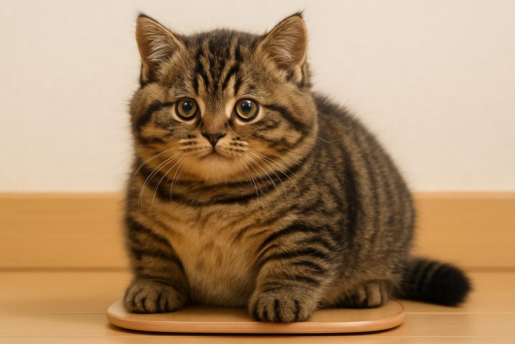 仔猫だけど太っているキジトラ