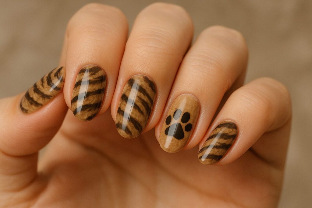 キジトラ柄のネイル