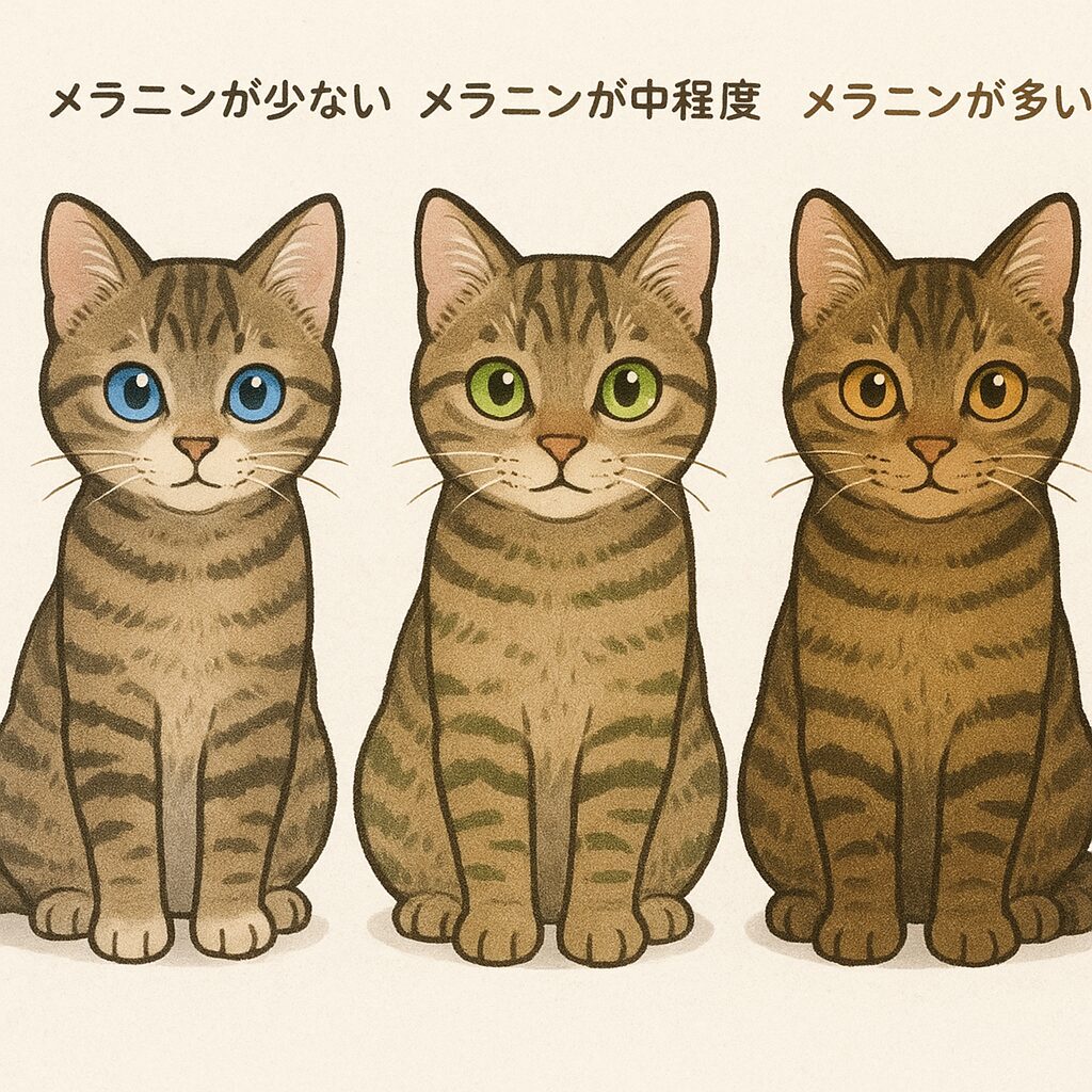 猫の目の色はメラニンの量で決まる