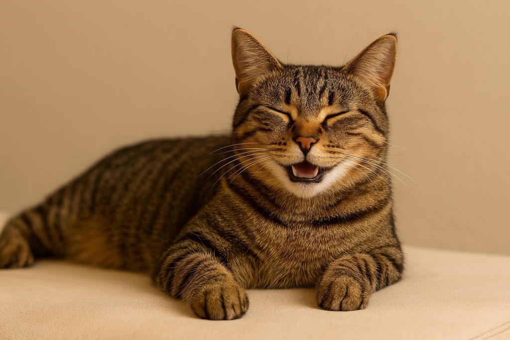 笑顔のキジトラ猫