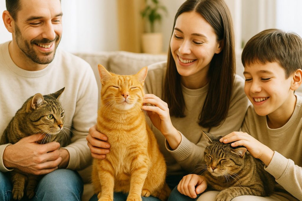 みんなに愛されている茶トラ猫