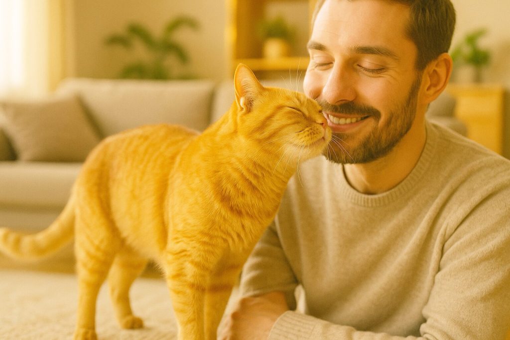 甘えん坊の茶トラ猫