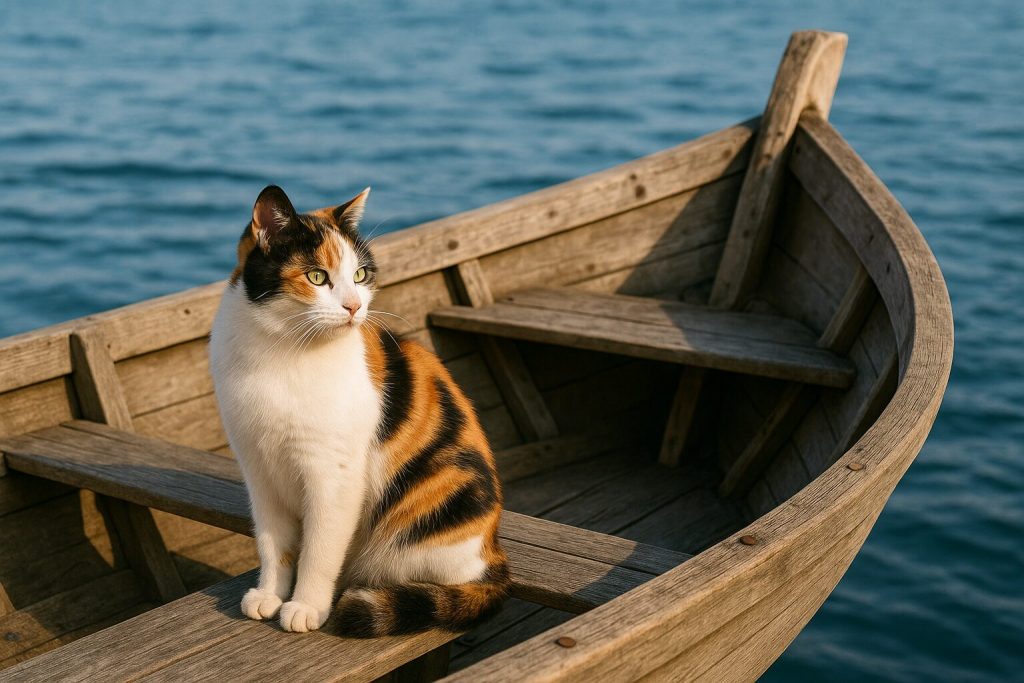 三毛猫の船守り