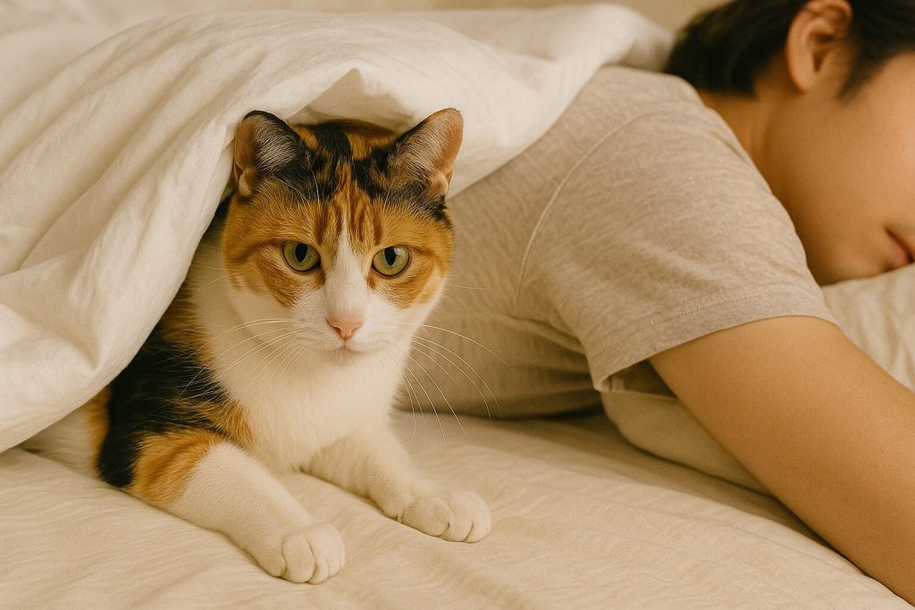 そばにくる三毛猫