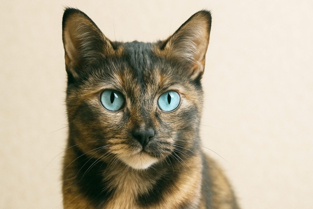 青い目のサビ猫