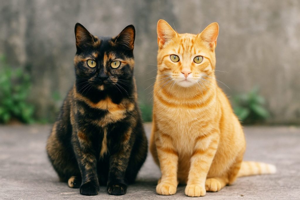 サビ猫と茶トラ猫