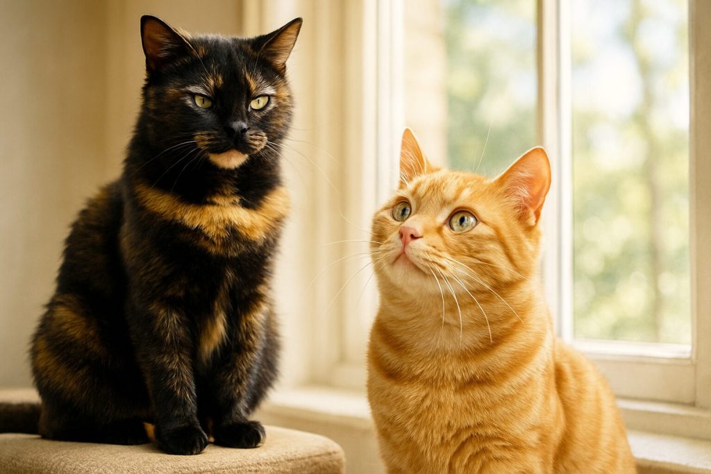 サビ猫と茶トラ猫