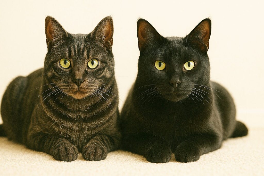 サバトラ猫と黒猫