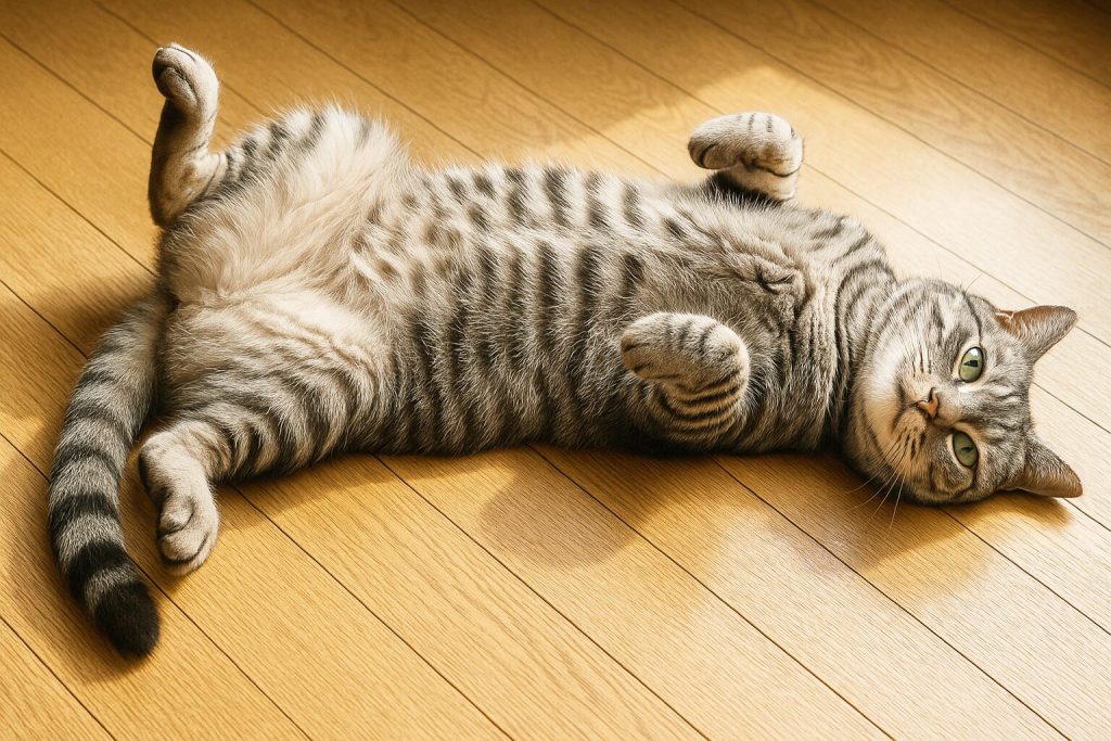 甘えん坊なサバトラ猫