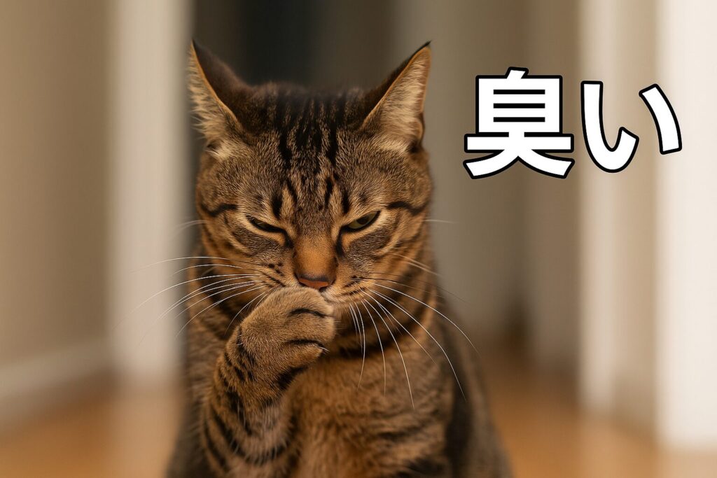 匂いが気になるキジトラ